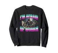 I'm Afraid of Women -Funny Daying Wolf Meme Chicos Novedad Hombres Sudadera