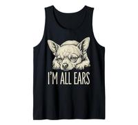 Im All Ears Funny Chihuahua Dog Puppy Cute Lying Down Camiseta sin Mangas