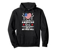 I'm an American Girl American Face America Flag Sudadera con Capucha