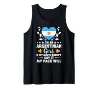 I'm an Argentinian Girl Argentinian Face Argentina Flag Camiseta sin Mangas