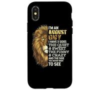 I'm An August Guy - I Have 3 Sides - Lion Leo Birthday Carcasa para iPhone X/XS