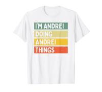 I'm Andrei Doing Andrei Things - Cita Personalizada Divertida Camiseta gráfica económica, Hombre, Blanco, L