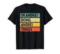 I'm Andrei Doing Andrei Things - Cita Personalizada Divertida Camiseta gráfica económica, Hombre, Negro, S