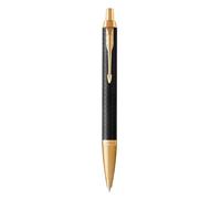 Parker Pens Bolígrafo IM Punta mediana Negro Premium con adorno dorado en estuche de regalo