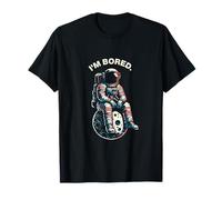 Im Bored Astronauta Sentado en la Luna Arte Espacial Retro Camiseta