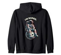 Im Bored Astronauta Sentado en la Luna Arte Espacial Retro Sudadera con Capucha