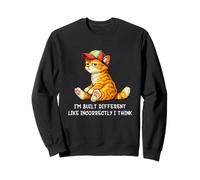 I'm Built Different Funny Orange Cat Wearing Cap Meme Humor Sudadera