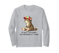 I'm Built Different Funny Tabby Cat Wearing Cap Meme Humor Manga Larga