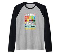 I'm Crazy Bingo Lady Funny Bingo Jugador Mamá Abuela Mujeres Camiseta Manga Raglan
