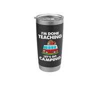 I'm Done Teaching Let's Go Camping Teacher RV Camper Vaso térmico de acero inoxidable de doble pared