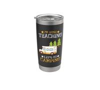 I'm Done Teaching Let's Go Camping Teacher RV Camper Vaso térmico de acero inoxidable de doble pared