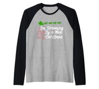 I'm Dreaming of a Wine Christmas: Funny Wine Lover Design Camiseta Manga Raglan