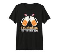 I'm Drinking For Two This Year American Flag 4th of July Camiseta Premium