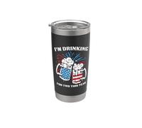 I'm Drinking For Two This Year USA Flag Beer 4th Of July Vaso térmico de acero inoxidable de doble pared