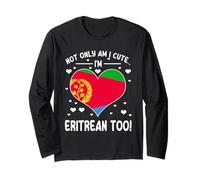 I'm Eritrean Too Cute Eritrea Bandera Corazón Diseño Manga Larga