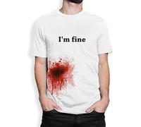 I'm Fine Bloody Funny T Shirt Cotton tee Men's Men T-Shirt White