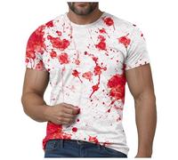 Im Fine Bloody Shirt Halloween Bloody Cloth Cloth Men Scary Halloween Camisetas divertidas de regalo, 5X Grande Scary Movie Shirt Camisetas de película estampadas para hombres I'm Fine T with Blood