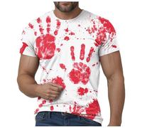 Im Fine Bloody Shirt Halloween Bloody Cloth Cloth Men Scary Halloween Camisetas divertidas de regalo, 5X Grande Scary Movie Shirt Camisetas de película estampadas para hombres I'm Fine T with Blood
