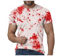 Im Fine Bloody Shirt Halloween Bloody Cloth Cloth Men Scary Halloween Camisetas divertidas de regalo, 5X Grande Scary Movie Shirt Camisetas de película estampadas para hombres I'm Fine T with Blood