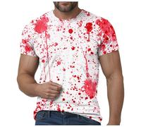 Im Fine Bloody Shirt Halloween Bloody Cloth Cloth Men Scary Halloween Camisetas divertidas de regalo, 5X Grande Scary Movie Shirt Camisetas de película estampadas para hombres I'm Fine T with Blood