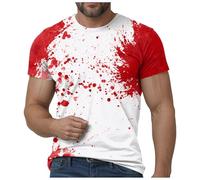 Im Fine Bloody Shirt Halloween Bloody Cloth Cloth Men Scary Halloween Camisetas divertidas de regalo, 5X Grande Scary Movie Shirt Camisetas de película estampadas para hombres I'm Fine T with Blood