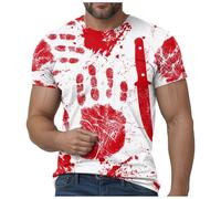 Im Fine Bloody Shirt Halloween Bloody Cloth Cloth Men Scary Halloween Camisetas divertidas de regalo, 5X Grande Scary Movie Shirt Camisetas de película estampadas para hombres I'm Fine T with Blood