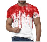 Im Fine Bloody Shirt Halloween Bloody Cloth Cloth Men Scary Halloween Camisetas divertidas de regalo, 5X Grande Scary Movie Shirt Camisetas de película estampadas para hombres I'm Fine T with Blood