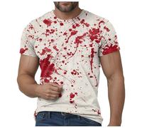 Im Fine Bloody Shirt Halloween Bloody Cloth Cloth Men Scary Halloween Camisetas divertidas de regalo, 5X Grande Scary Movie Shirt Camisetas de película estampadas para hombres I'm Fine T with Blood