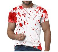 Im Fine Bloody Shirt Halloween Bloody Cloth Cloth Men Scary Halloween Camisetas divertidas de regalo, 5X Grande Scary Movie Shirt Camisetas de película estampadas para hombres I'm Fine T with Blood