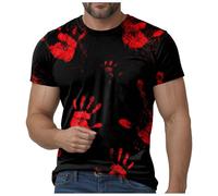 Im Fine Bloody Shirt Halloween Bloody Cloth Cloth Men Scary Halloween Camisetas divertidas de regalo, 5X Grande Scary Movie Shirt Camisetas de película estampadas para hombres I'm Fine T with Blood