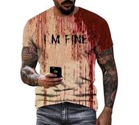 Im Fine Bloody Shirt Halloween Bloody Cloth Hombres Scary Halloween It's Not My Blood Splatter Blood Stained T Shirt Scary Costumes Costume Makeup Print Camisetas para hombre Im Fine Cloth, 11-negro