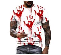 Im Fine Bloody Shirt Problem Resolved Bloody Shirt Regalos divertidos Halloween Blood Splatter I am Fine Mary Disfraz de miedo, divertido y aterrador para hombres, blanco, 3XL