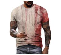 Im Fine Bloody Shirt Problem Resolved Bloody Shirt Regalos divertidos Halloween Blood Splatter I am Fine Mary Disfraz de miedo, divertido y aterrador para hombres, beige, M