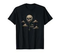 I'm Fine Esqueleto Ahogamiento Cráneo Meme Sarcástico Divertido Camiseta