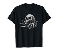 I'm Fine Esqueleto Ahogamiento Cráneo Meme Sarcástico Divertido Camiseta