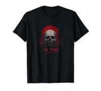 I'm Fine Esqueleto Ahogamiento Cráneo Meme Sarcástico La Vida Pasa Camiseta