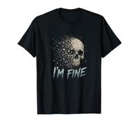 I'm Fine Esqueleto Ahogamiento Cráneo Sarcástico Meme Grim Reaper Camiseta