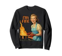 I'm Fine Housewife Cooking Retro Kitchen Vintage Funny Women Sudadera