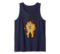 I'm Fine Humor Sarcastic On Fire Divertido Humor de Stick Man Camiseta sin Mangas