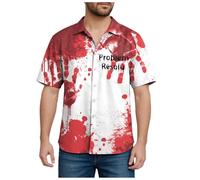 I'm Fine It's Not My Blood - Camiseta con estampado sangriento de Halloween para hombre, camiseta divertida de manga corta con texto en inglés "I'm Fine Movie", A-sandía rojo, S