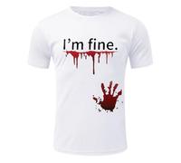 I'm Fine It's Not My Blood Camiseta de Halloween Bloody Splatter Blood Splatter Scary Halloween Camisetas de bolos con capucha Splatter Bloody Im Fine Disfraz para hombre, 12-verde menta, M