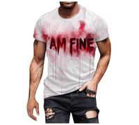 I'm Fine It's Not My Blood Camiseta de Halloween Bloody Splatter Blood Splatter Scary Halloween Camisetas de bolos con capucha Splatter Bloody Im Fine Disfraz para hombre, 13-vino, L