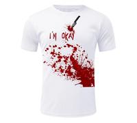 I'm Fine It's Not My Blood Camiseta de Halloween Bloody Splatter Blood Splatter Scary Halloween Camisetas de bolos con capucha Splatter Bloody Im Fine Disfraz para hombre, verde, S