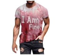 I'm Fine It's Not My Blood Camiseta de Halloween Bloody Splatter Blood Splatter Scary Halloween Camisetas de bolos con capucha Splatter Bloody Im Fine Disfraz para hombre, Oro rosa 13, M