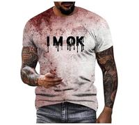 I'm Fine It's Not My Blood Humor Comedia Retro Camisetas muy divertidas disfraces de Halloween sangriento disfraz gráfico novedoso muy divertido camiseta Problem Resolved Bloody Shirt I'm Fine, blanco
