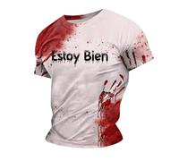 I'm Fine It's Not My Blood Scary - Camisetas de Halloween para hombre, camisetas sangrientas de Halloween, camisetas de película de miedo, camisetas de tela para hombre, camisetas divertidas de regalo