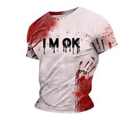 I'm Fine It's Not My Blood Scary - Camisetas de Halloween para hombre, camisetas sangrientas de Halloween, camisetas de película de miedo, camisetas de tela para hombre, camisetas divertidas de regalo