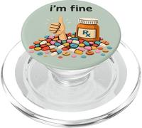 I'm Fine Pharmacist Technician RX Squad Funny Pharmacy Tech PopSockets PopGrip para MagSafe