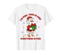 I'm Fine This is Fine Everything Is Fine Camisa Xmas Goose Camiseta