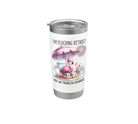 Im Flocking Retired Not My Problem Anymore Flamingo Drinking Vaso térmico de acero inoxidable de doble pared